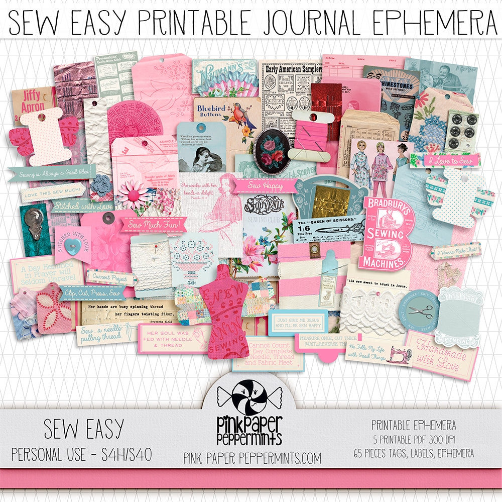 Pink Junk Journal Kit Supplies Printable, Vintage Ephemera, Shabby Chic  Scrapbook, Swan, Crowns, Paper Doll Dress, Digital Download Papers 