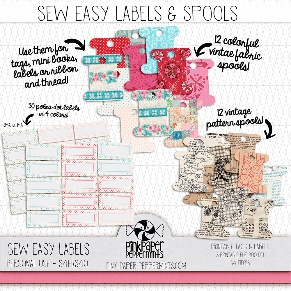 Clothing Label - Sewing Spools - Created by