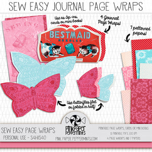 Sew Easy - Vintage Sewing Themed Mini Junk Journal Kit - For Junk