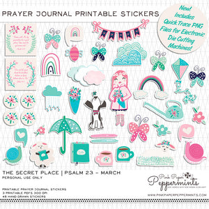 Bible Journaling Kit Printable Spring Theme Rejoice in the Lord Prayer  Journal and Scrapbooking Art Bible Verse Stickers 